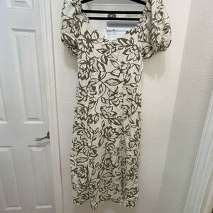 EUC Sweet Wanderer Corset Style Floral Puff Sleeve Dress size M